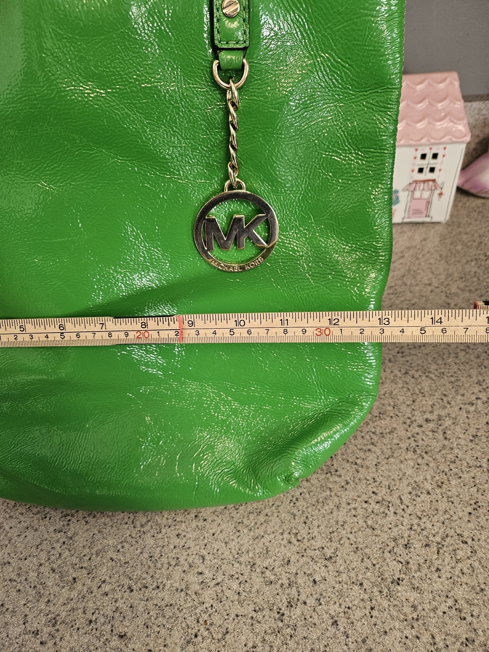 MICHAEL KORS Green Leather Tote with Gold Hardware - Picture 3 of 11